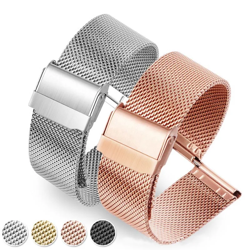Elegant Milanese Loop Metal Mesh Watch Strap, 20mm/22mm, Silver