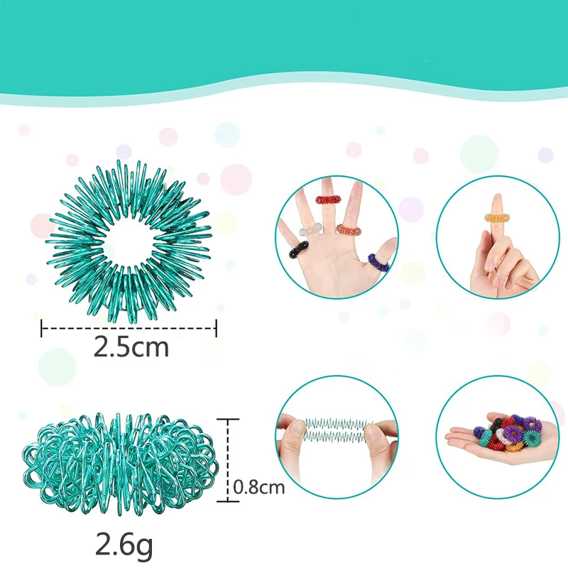 10/30/50PCS Sensory Rings Fidget Toys Anxiety Stress Relief Rings Decompression Finger Massager for Teens Adults fidget toys,anti stress toys,mini fingertip toy