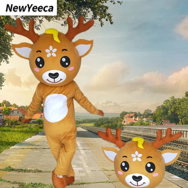 Elk Mascot Costume Cosplay Anime Role Play Suit Christmas Flower for Adult Halloween Thanksgiving Day Dress for Celebration mascot costume