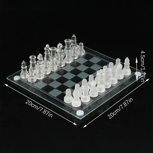 Jogo De Xadrez Tabuleiro Peças Em Vidro Elegante Presentes Criativos  Enfeite Decoração Casa Sala Estar Estante Prateleira Escritório 20cm x 20cm  - Glass Chess - Prateleira - Magazine Luiza