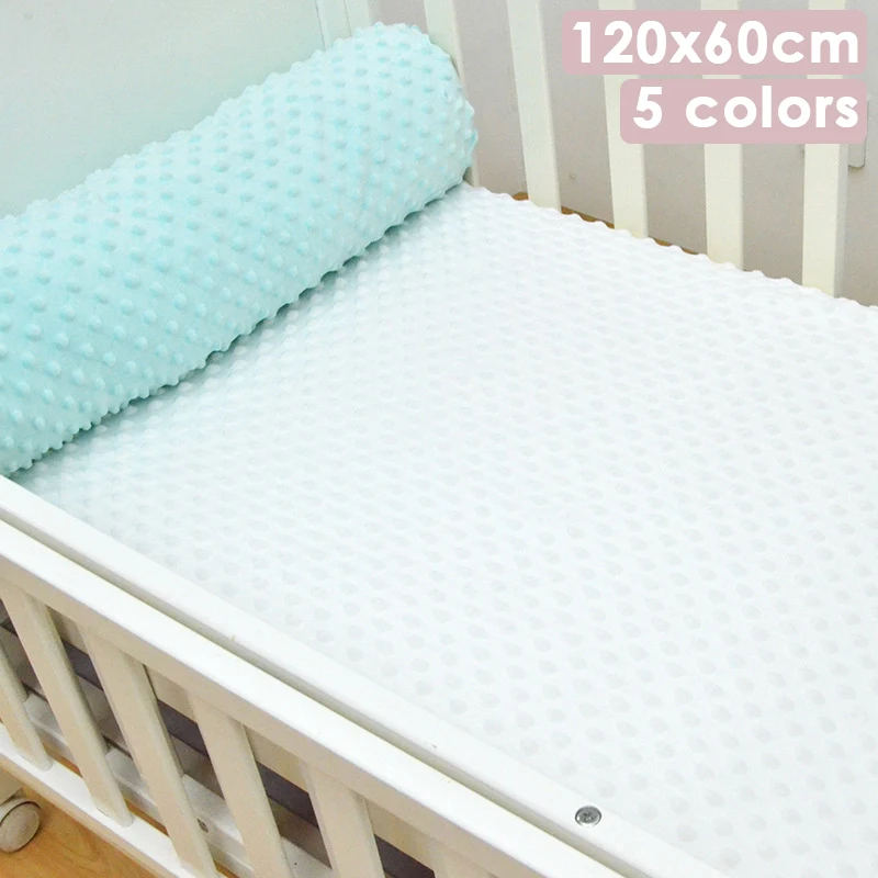 

120x60MM Crib Sheet Crib Mattress Protector Soft Breathable Solid Color Style Velvet Bedspread Baby Bedding