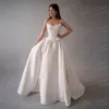 Exquisite Beading Wedding Dresses 2025 A Line Woman's  Sleeveless Bride Gowns Sweep Train Formal Backless Vestidos Customized 1