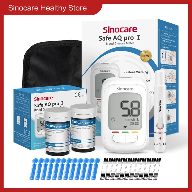 Sinocare AQ PRO Ⅰ Glucometer Diabetes Blood Glucose Monitor strips & Lancets(Kit or only strips))