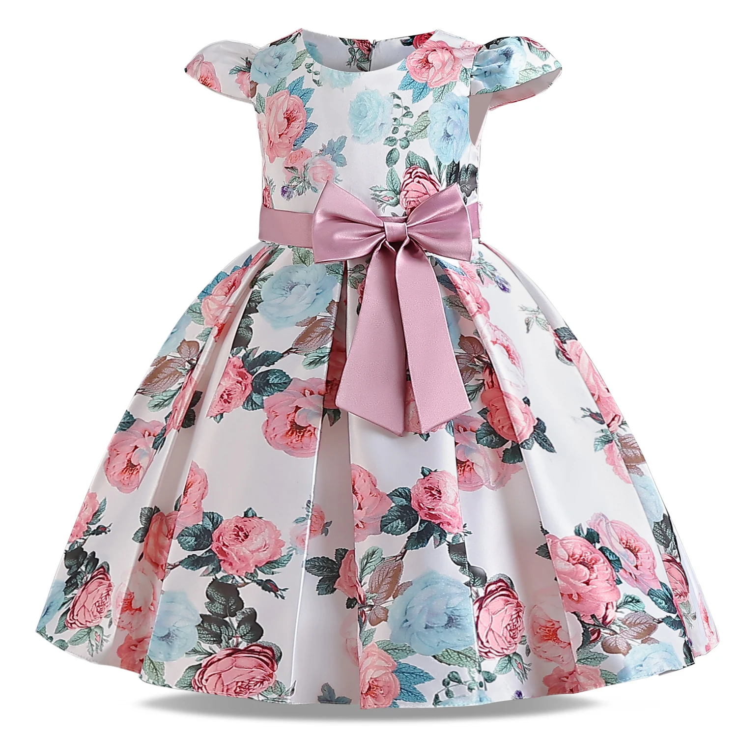 Pretty Sweetheart Neck Pink Satin Beaded Appliques Mermaid Party Dress Long Birthday Prom Gown SP1035 main image 1