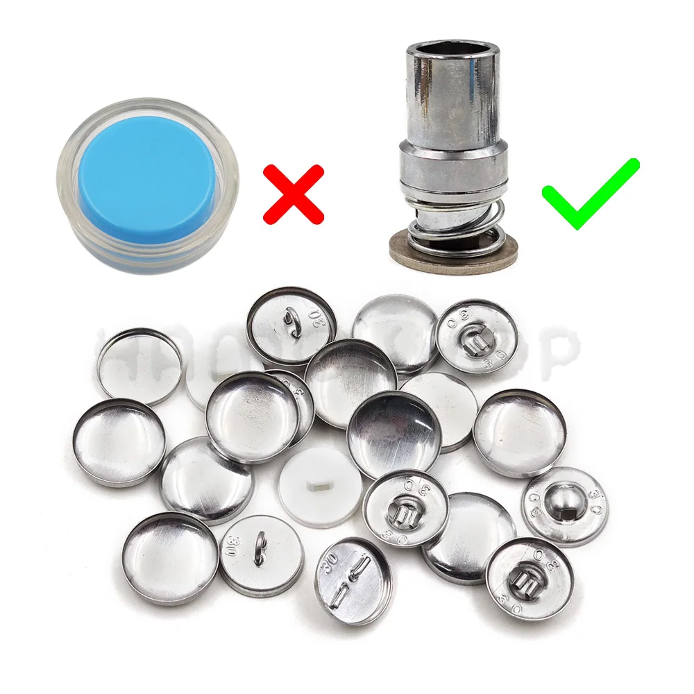 100pcs Sets/lot #16-60 DIY Handmade Fabric buttons Bread Shape Round Fabric Covered Button Cloth Metal 4 Back Cover Buttons 5