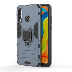 Durable Armor Case with Magnetic Ring for Huawei Honor Smartphones (Blue Black)