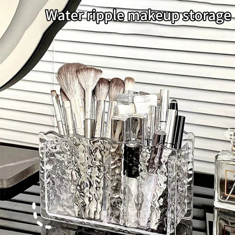2 Holes Cosmetic Storage Box Makeup Brush Holder Organizer Lipstick Eyebrow Pencil Bathroom Storage Display Stand 2
