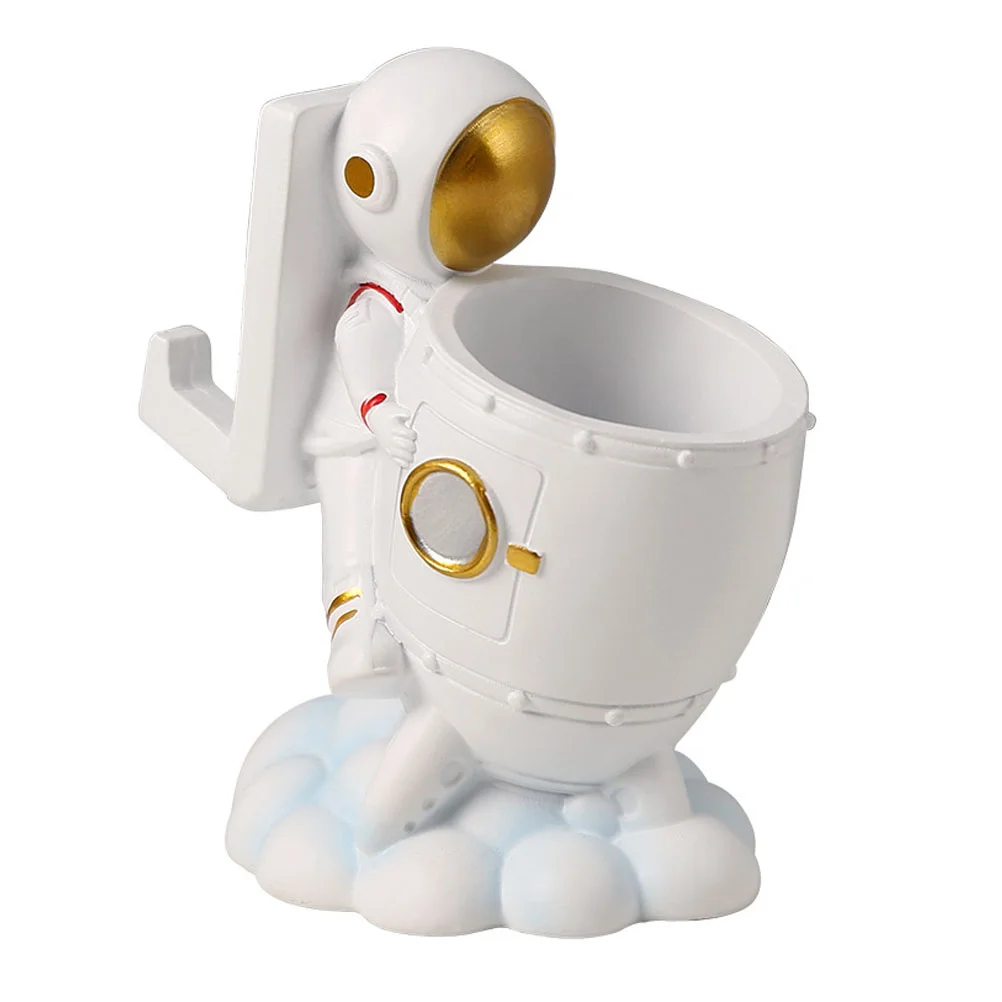 

Astronaut Pen Holder Pencil Cup Holders Desktop Stationery Pot Adornment Trash Can