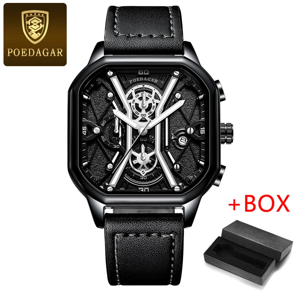 Leather Black Silver