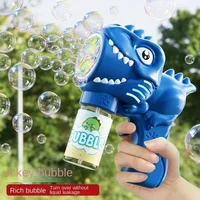6-hole Dinosaur Bubble Machine Electric Bubble Gun with Light Fully Automatic Bubble Gun Automatic Soap Blower Outdoor Game Toy