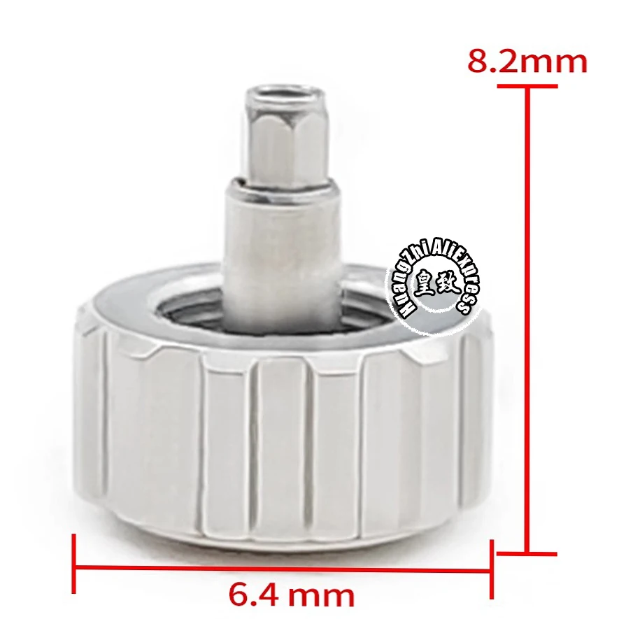 Silver Gold Watch Crown for Casio MDV-106 Swordfish Movement Watch handle Modified Stainless Steel Crowns Parts 6.4 Repair Tool