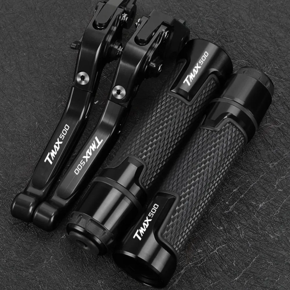 

T-MAX TMAX 500 Motorcycle Folding Extendable Adjustable Clutch Brake Levers Handbar End Grips FOR YAMAHA TMAX500 2008-2023