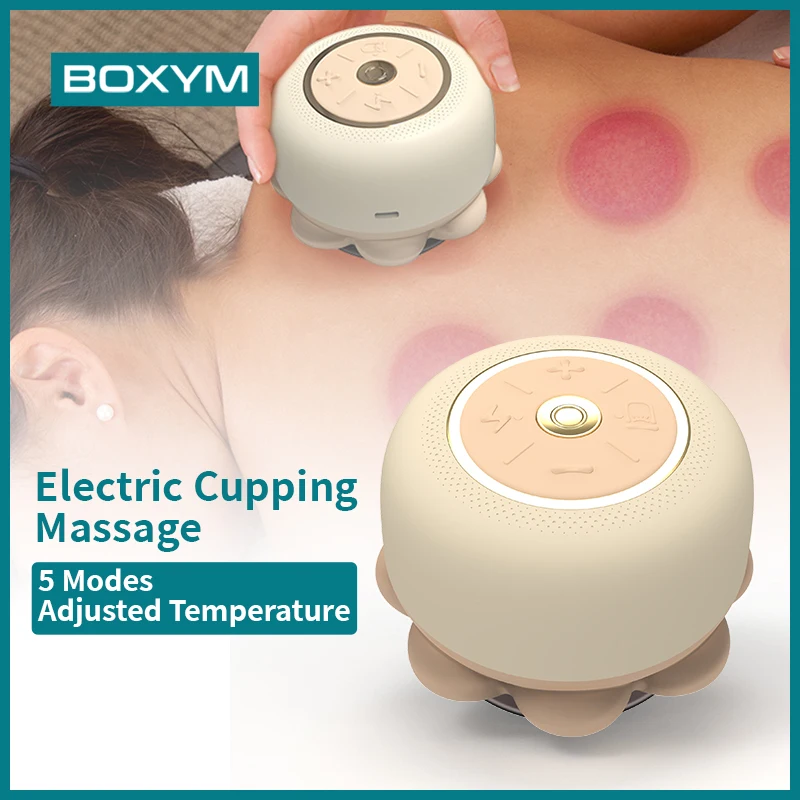 

BOXYM Electric Cupping Massage Scraping Cupping Rechargeable Gua Sha 5 Modes Adjusted Temperature Massager for Body Therapy