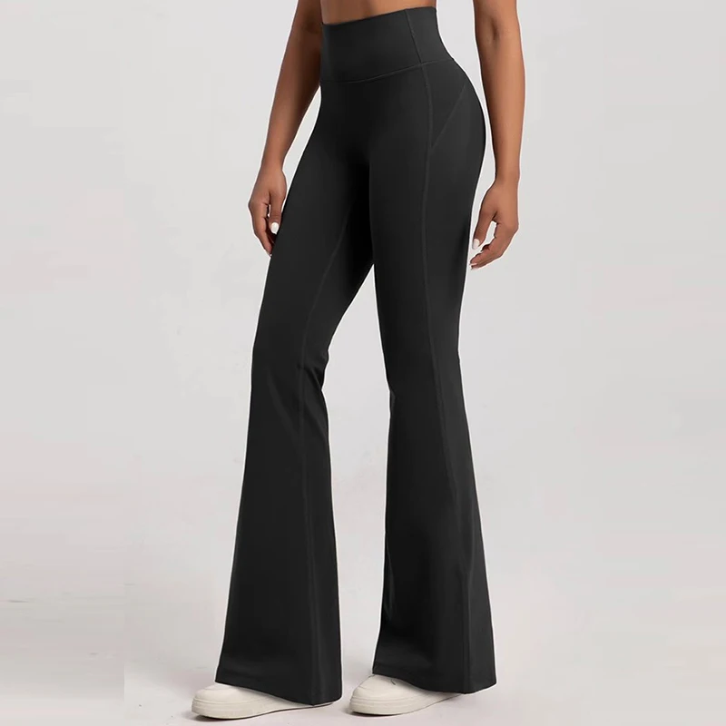 Women's High-Waisted Elastic Flared Pants Waist Cinching Hip-Lifting Fitness Exercise Casual Outdoor Yoga Pants