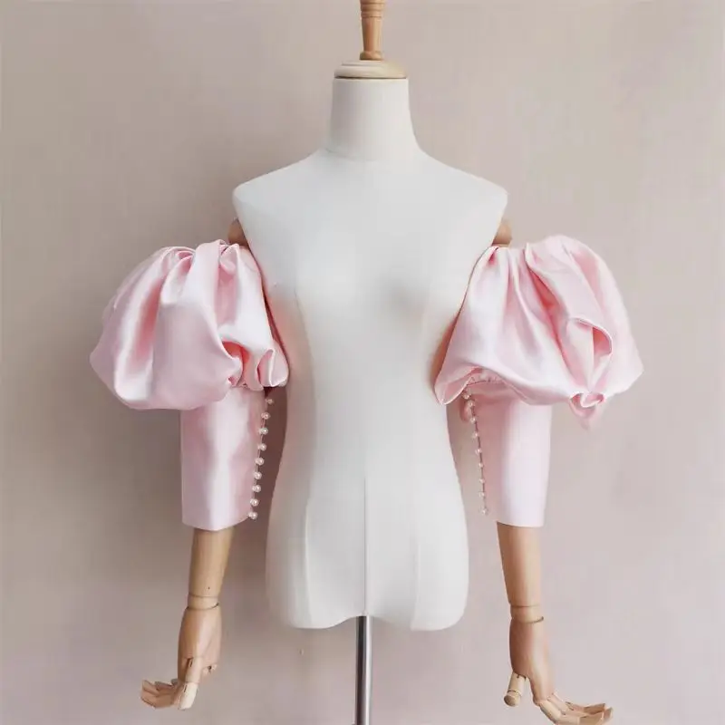 Fashion Sleeves For Evening Dress Satin Detachable Gloves Women Accessories