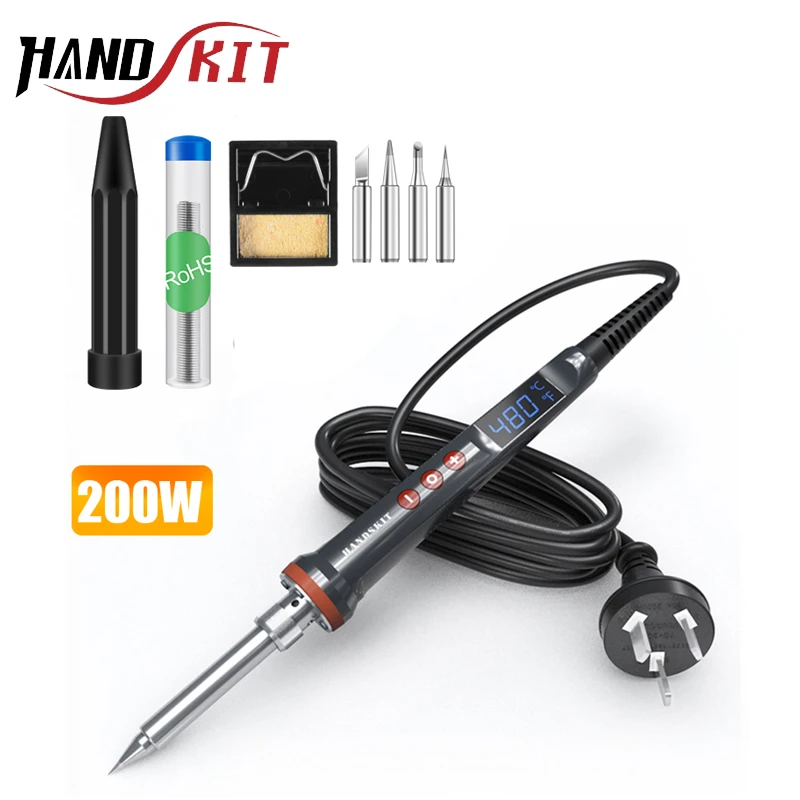 200W Electric Soldering Iron Digital Temp Adjustment Automatic Sleep Internal Thermal Ceramic Heating Electronic Welding Tools hot air rework station