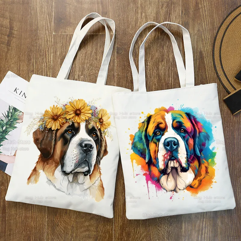 

Bernard Dog Shopping Bag Grocery Handbag Bolsas De Tela Tote Bolsa Shopping Bag Jute Tote Fabric Custom