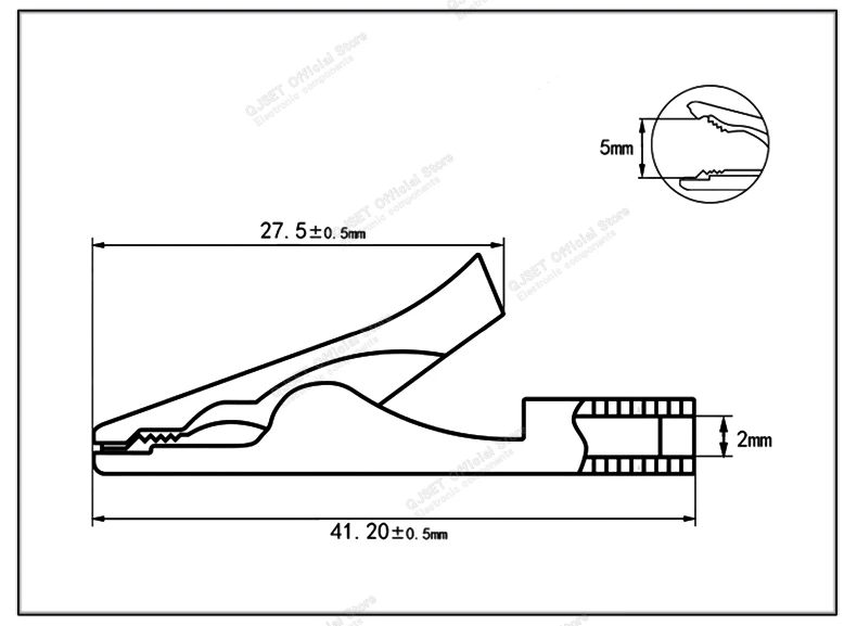6 Stück/1 Set Reine Kupfer 2mm Isolierte Krokodilklemmen 60V10A Medizinische Elektrodenklemmen Multimeter Stiftförmige Sonden Testklemmen 2mm Anschluss – Detail 4
