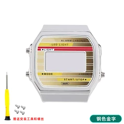 Enhanced Stainless Steel Watch Case with Upgraded Strap Design - -A168 (Silver Gold Case)