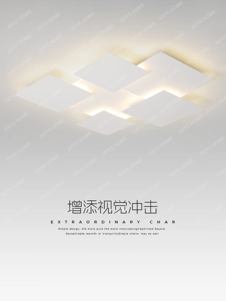 

Simple Atmospheric Ceiling Lamp Square Bedroom Light Room Lamp Nordic Living Room Main Lamp