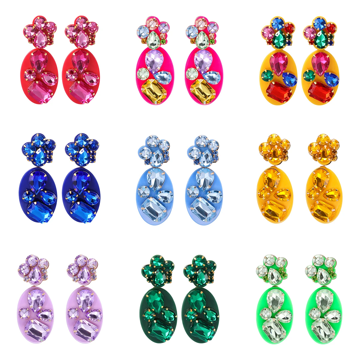 JURANFashionNewDesignGeometricResinDropEarringsForWomen