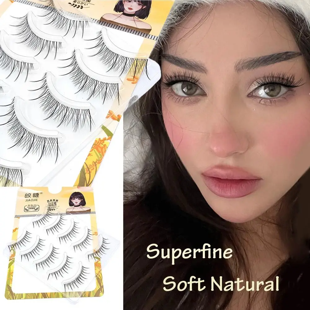 

5 Pairs Eyelash Extension Tool Natural Soft Superfine False Eyelashes Transparent Stem Little Devils Manga Lashes
