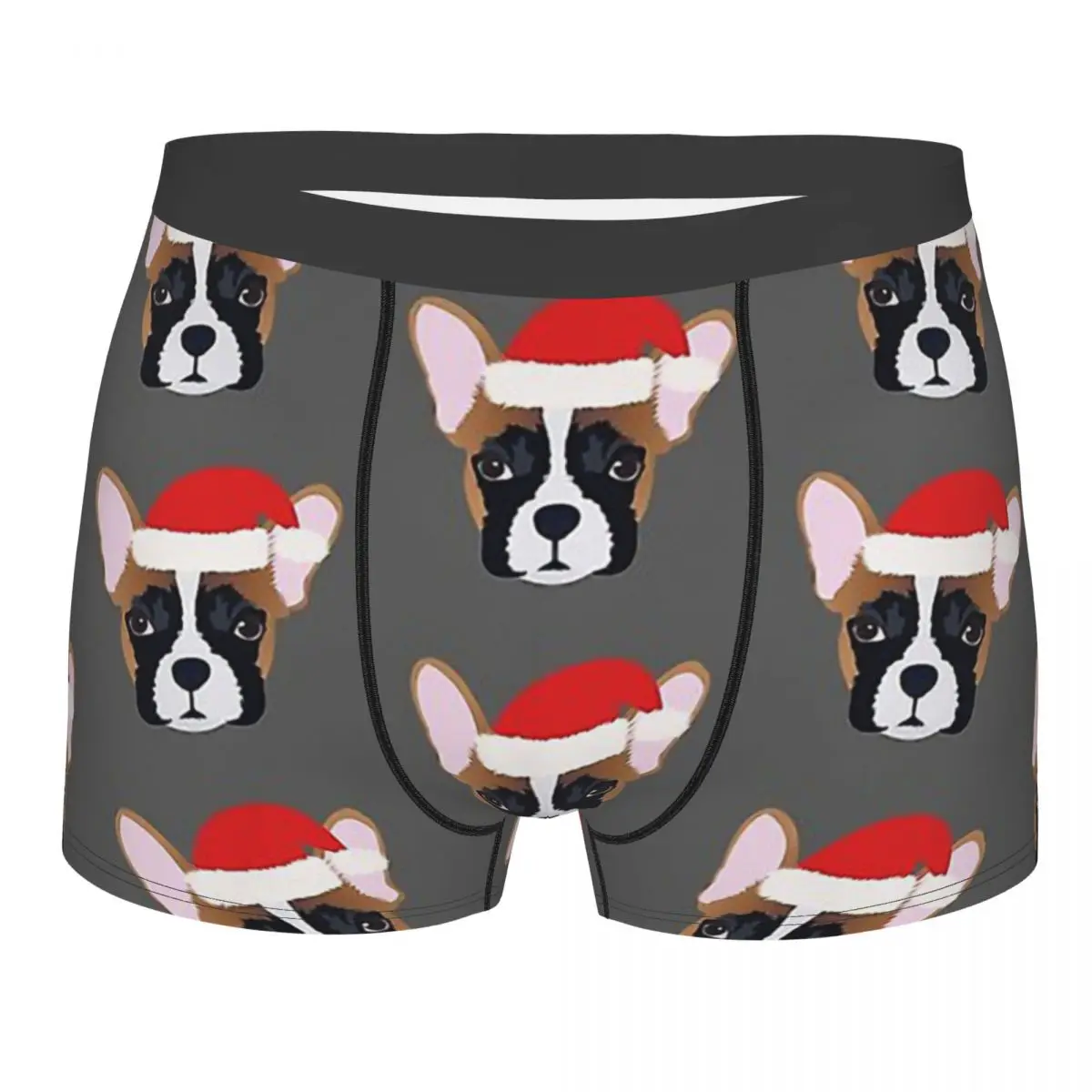 

Christmas French Bulldog Pet Dog Lovers Underpants Homme Panties Male Underwear Ventilate Shorts Boxer Briefs