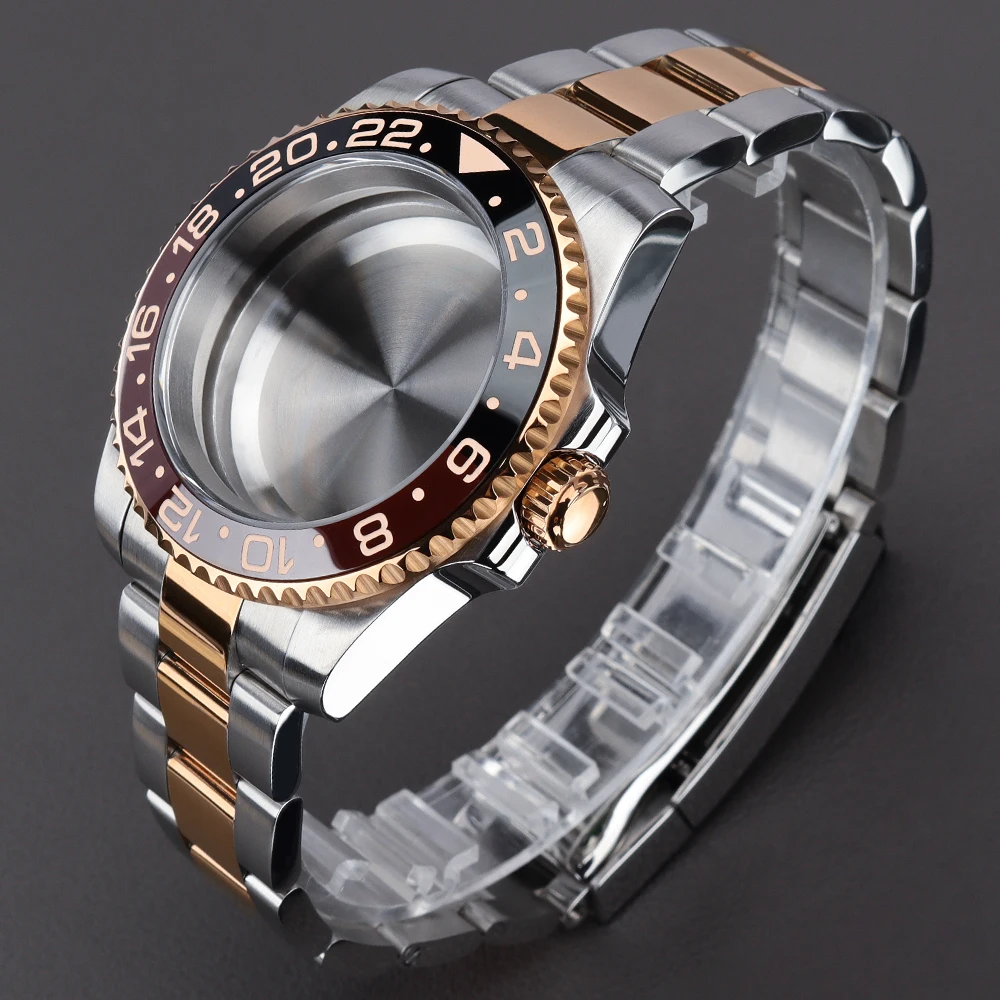 40mm Taucheruhrengehäuse GMT/SUB Saphir für NH34 NH35 NH36 Miyota8215 Mingzhu2813 ETA2824 ST2130 Uhrwerke Wasserdicht 28,5mm – Detail 4