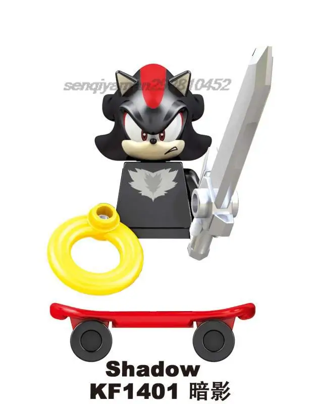 Cartoon Block Sonic Amy Rose Ray Storm Shadow Building Block Combination  Educational Toy Children's Action Diagram