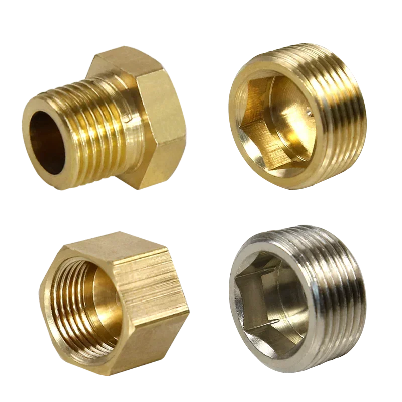 Copper 1/8" 1/4" 3/8" 1/2" 3/4" 1" Male Thread/Female Thread Brass Pipe Hex Head End Cap Plug Fitting Coupler Connector Adapter