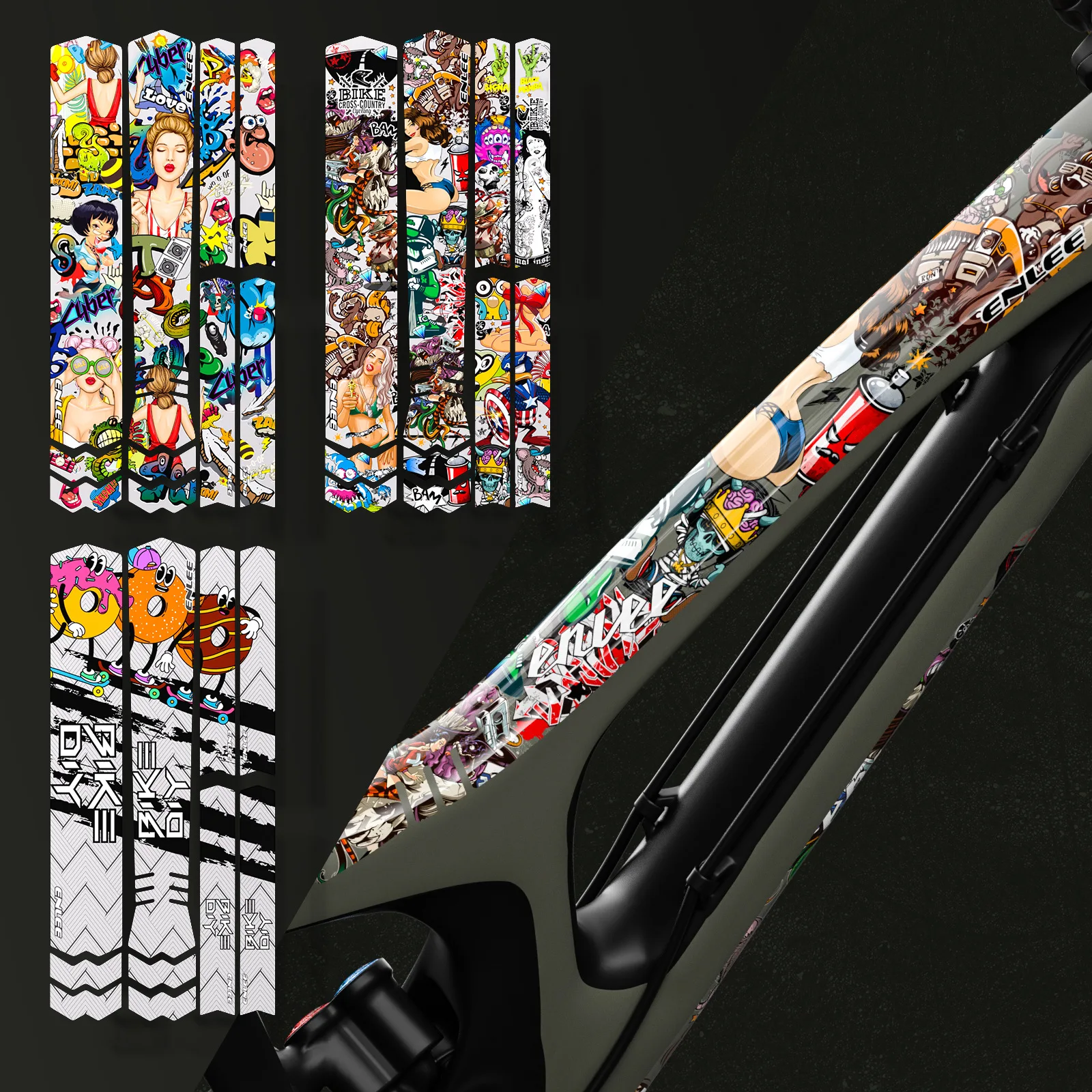 

TPU Bicycle Frame Protector Anti-scratch Bicycle Protection Film Bike Protector Thick Sticker Strong Upgraded Material