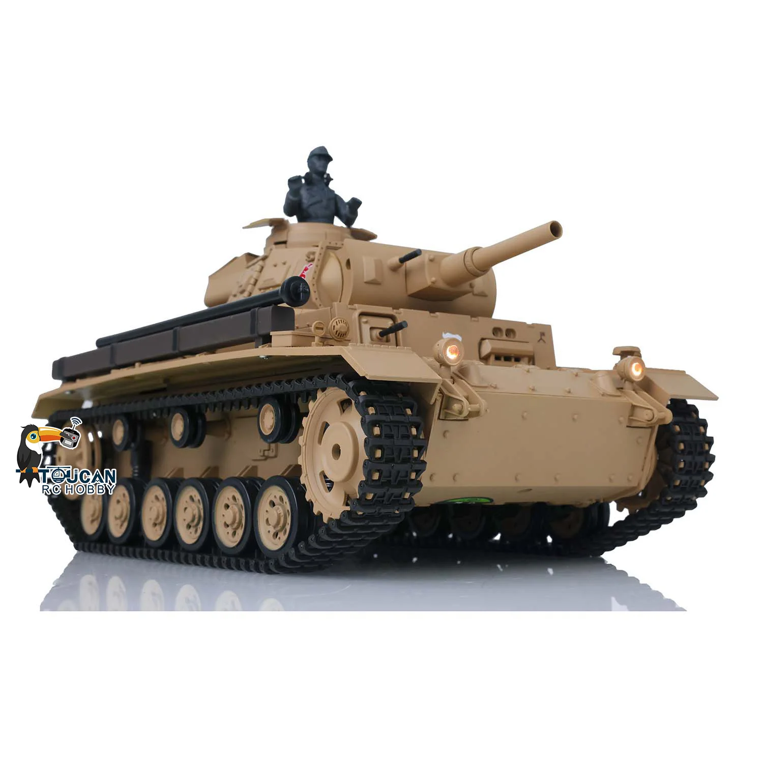 헝롱 1/16 스케일 7.0 플라스틱 독일 팬저 III H RTR RC 탱크 모델 3849 무선 조종 자동차 BB 슈팅 연기 유닛 TH17363