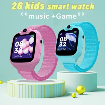 NEW Kids Smart Watch Music 1.54 inch 2G Phone Watch With TF Card 16 Games Watch Rotable Camera Step Count Children Clock Gifts.