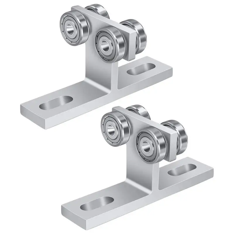 

Wheel Trolley Assembly 2pcs Sliding Rail Track System Wheel Heavy Duty Trolley Assembly For Most Of Standard 1-5/8 Or Taller