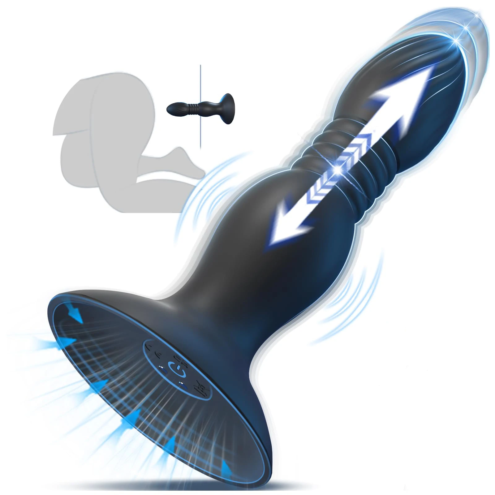 HESEKS Remote Control Prostate Massager Butt Plug Thrusting Vibrating Anal Plug Sex Toys with Suction Cup Sex Toy for Men Couple