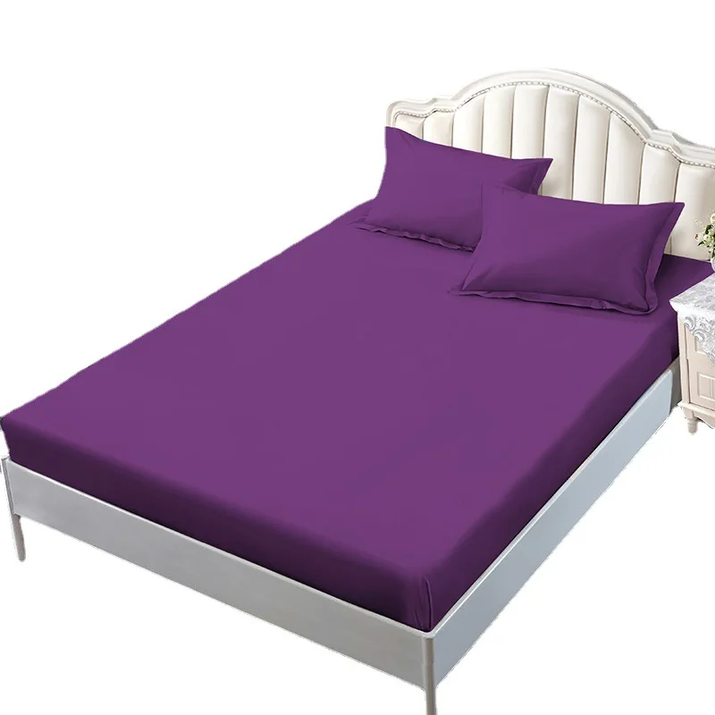1pc Simple Solid Color Fitted Sheet Nordic Mattress Cover Plush bed sheet Winter Warm Elastic Soft Bed Sheet With Elastic Band 5