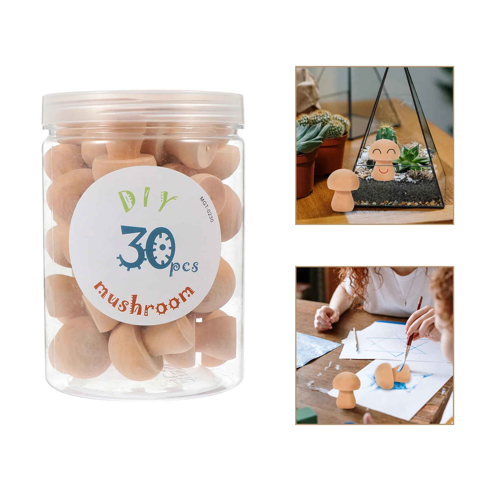 

30/50/60Pcs DIY Wooden Mushroom Pegs Unfinished Mushroom Shape DIY Crafts Painting Peg Dolls Ornament Painting Toys for Kids