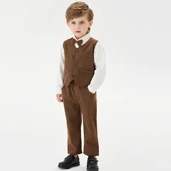 Toddler Boys Long Sleeve T Shirt Tops Vest Coat Pants Child Kids Go Home Outfit for Mom Baby Boys Stuff Boy Summer Clothes 4
