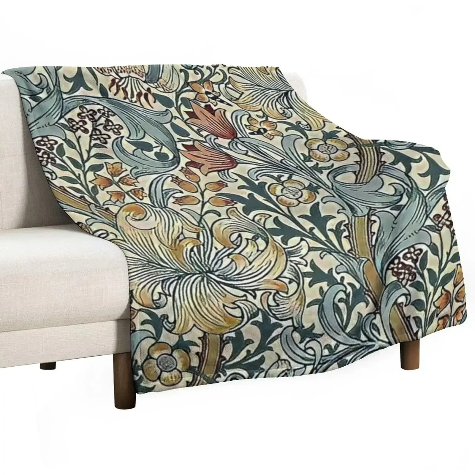 

William Morris - floral design Throw Blanket Plush Picnic Blankets