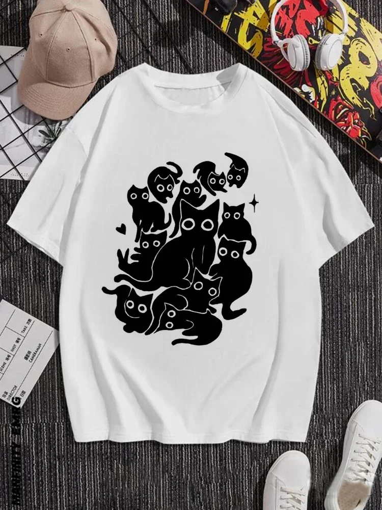 

Женская футболка с коротким рукавом, с принтом кота