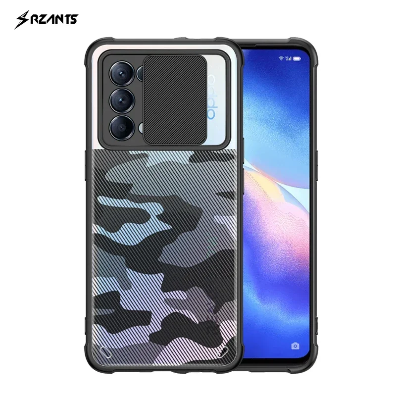 

For OPPO Reno 5 Pro 5G Case Camouflage Military Shockproof Armor Slide Camera Protection Back Cover For Reno 5 5G Rzants
