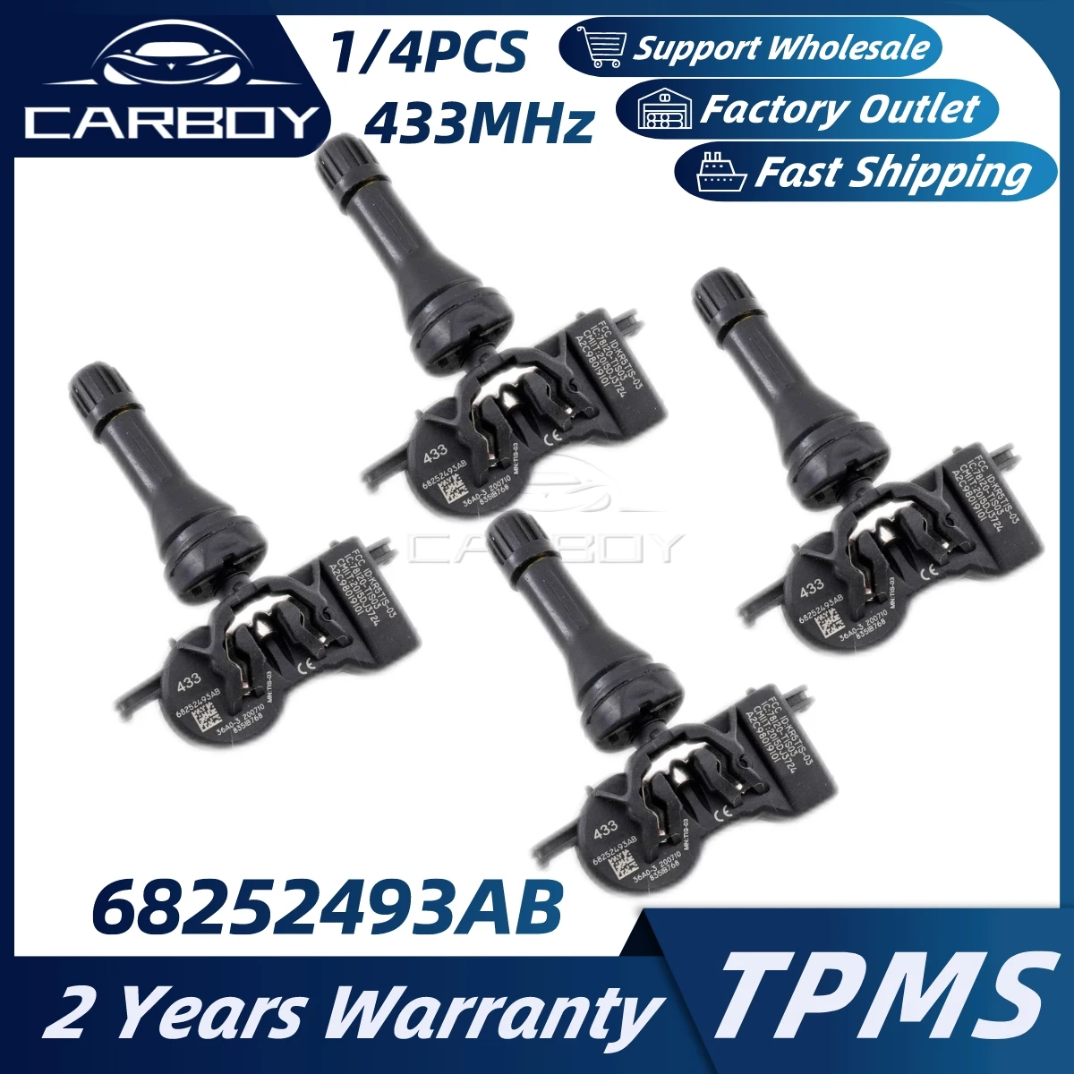 68252493AB TPMS Tire Pressure Monitoring System For Chrysler Voyager Pacifica Jeep Grand Cherokee Compass Renegade Dodge Durango