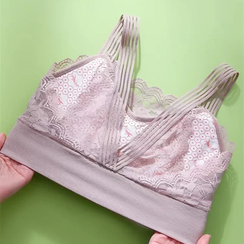 Women's Bra Sexy Lace Seamless Large Size Comfortable Breathable Sports Beauty Back Vest Sleep Gathered Wrapped Chest Tube Top