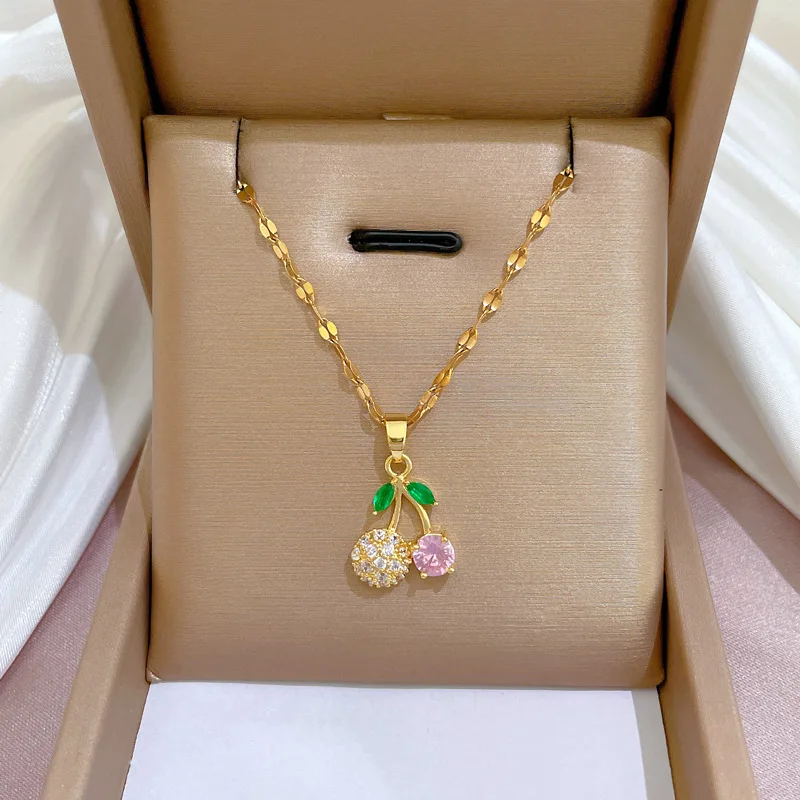 Fashion light luxury cute cherry beauty pink small fresh ladies