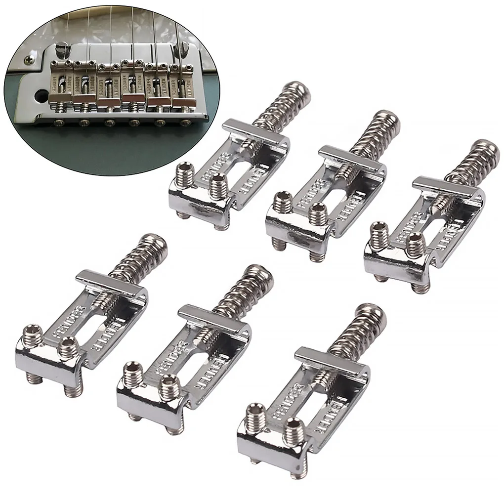 6 Pieces Electric Guitars Tremolo Bridge Saddle System Spare