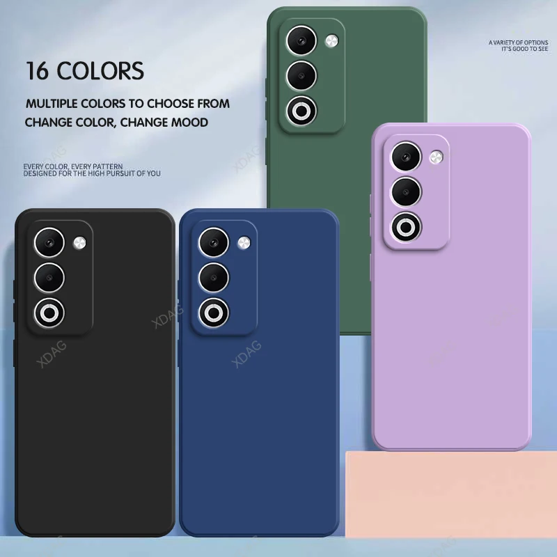 Soft Candy Pure Color Liquid Silicone Phone Case with Internal Flocking Back Cover