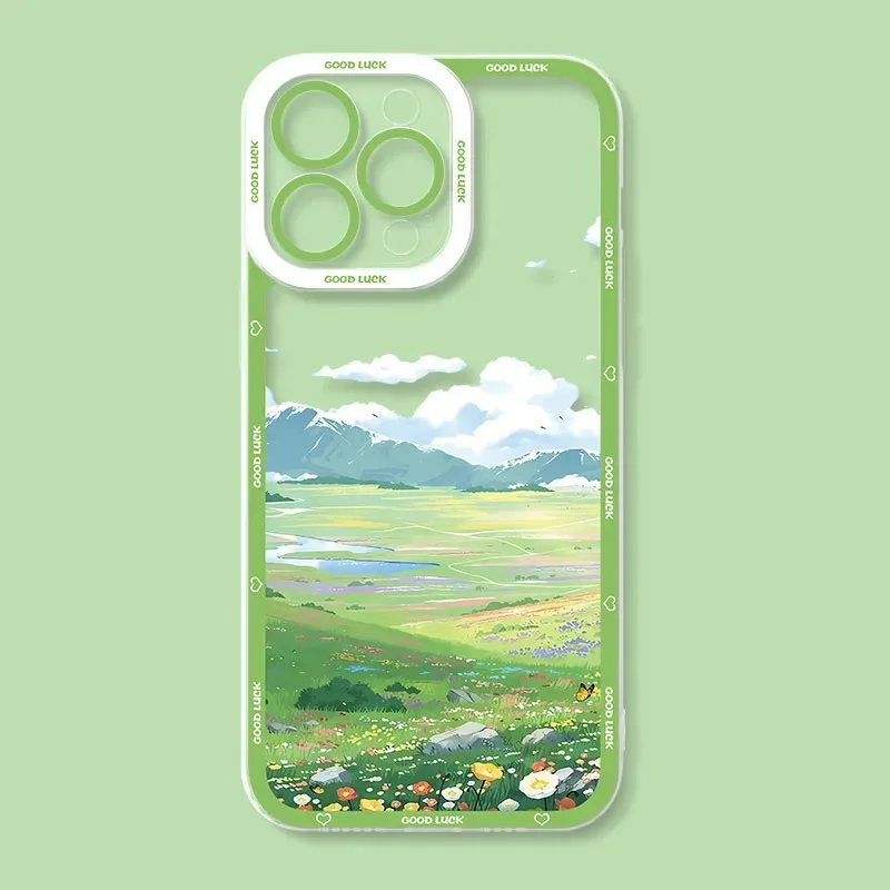 Japanese Anime Scenery Shockproof Transparent Phone Case