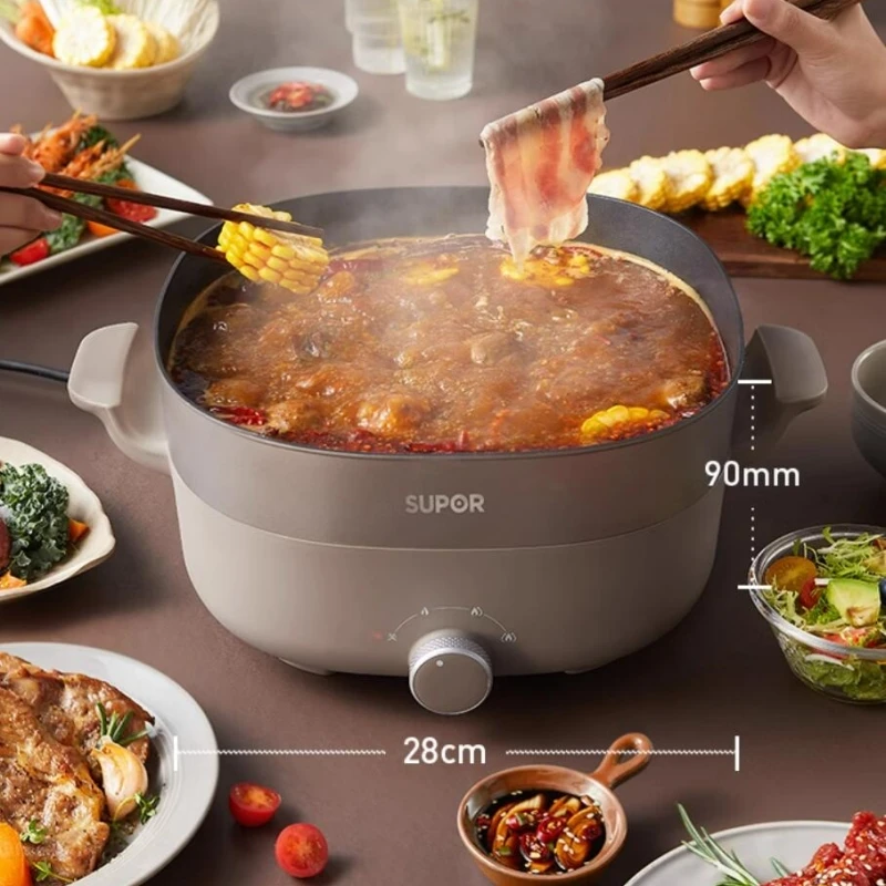 SUPOR 220V Electric Fondue Double Flavour Pot 6L Multi-purpose Pot Household Multi Electric Hot Pot Electric Cooker 5