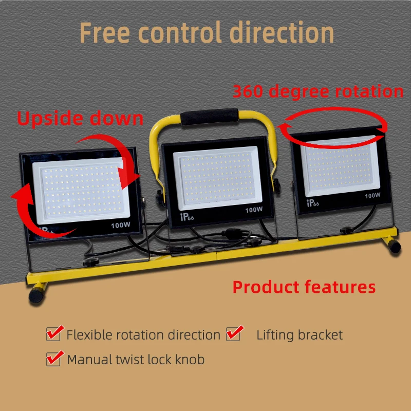 LED Flood Work Light 110v 220v Portable with Stand