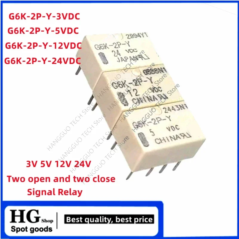 5 Teile/los G6K-2P-Y-3VDC G6K-2P-Y-5VDC G6K-2P-Y-12VDC G6K-2P-Y-24VDC DIP-8 3V 5V 12V 24V Zwei öffnen und zwei schließen Signal Relais